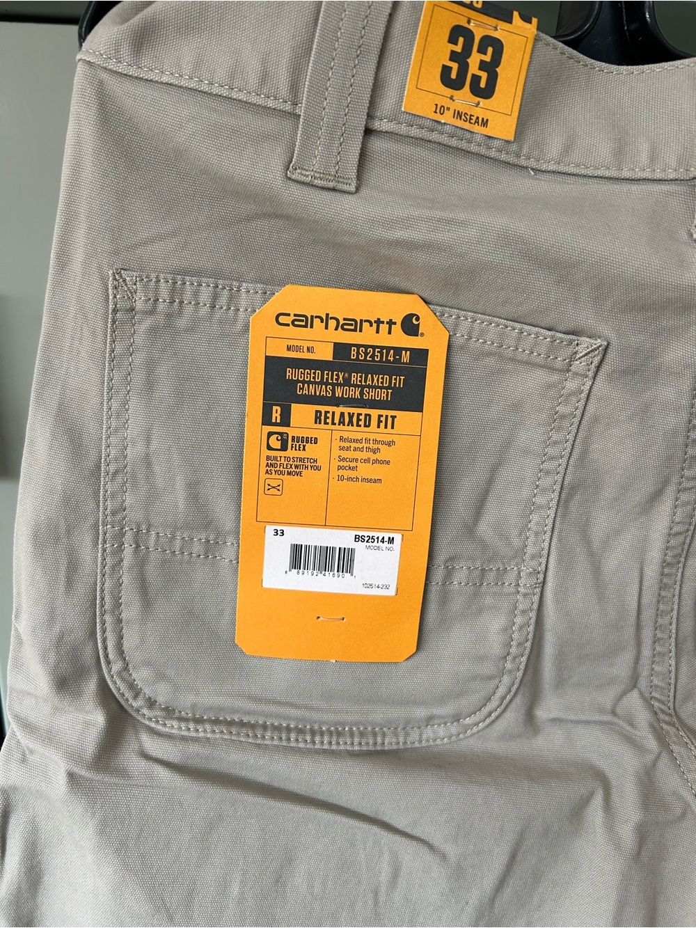 Carhartt Men's Flat Front Shorts - Light Tan - Picture 3 of 6